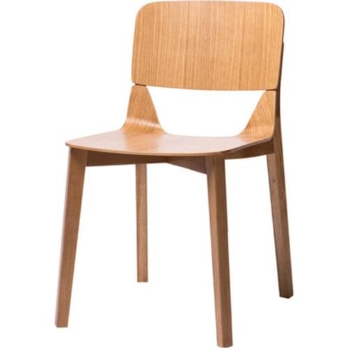Nordic modern simple solid wood dining chair designer family adult restaurant hotel chair leisure back log chair
