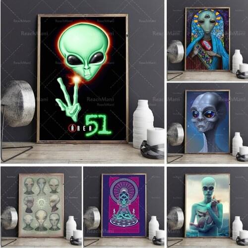 Affiche extraterrestre, art mural de l'espace, affiche de l'espace, art de l'affiche extraterrestre, affiche extraterrestre drôl