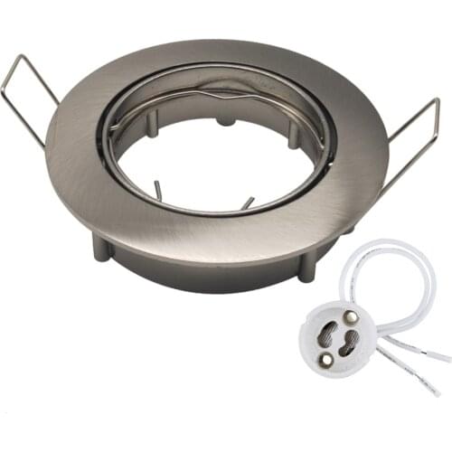 Sand nickel Recessed lamp holder GU10 MR16 socket bulb With diameter 50mm downlight fitting Adjustable angle ceiling fixture