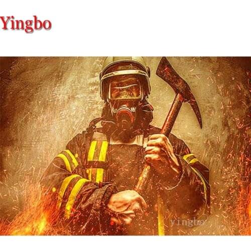 Firefighter fire fighting hero 5D diamond painting kits full square round drill Home Decor diamond mosaic embroidery gift