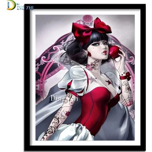 DIY Full Diamond Painting Cartoon Princess Diamond Embroidery Sale "Poison Apple" Picture Of Rhinestones 5D Mosaic Child Kit