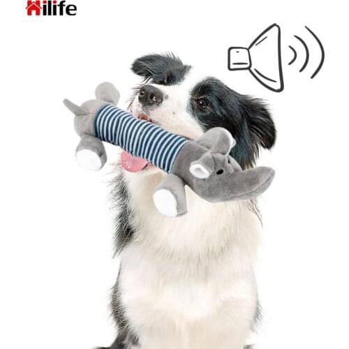Squeak Chew Dog Toys Sound Dolls Dog Cat Fleece Pet Funny Plush Toys Elephant Duck Pig Fit for All Pets Durability
