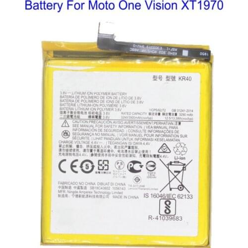 1x 3500mAh / 13.3Wh KR40 Phone Replacement KR40 Battery For Motorola Moto One Vision XT1970 Batteries
