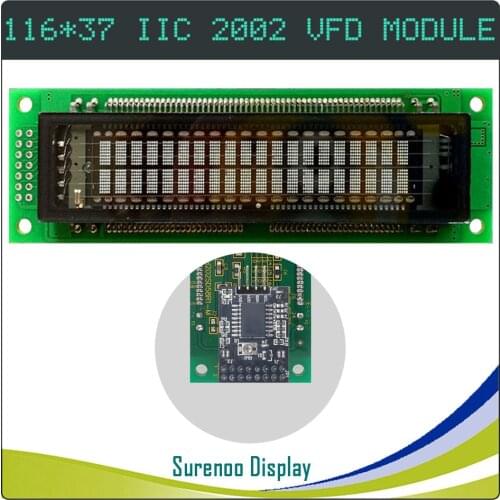 Standard Size 116*37MM 2002 20X2 202 Serial IIC I2C VFD Display Screen LCD Module Panel for Arduino