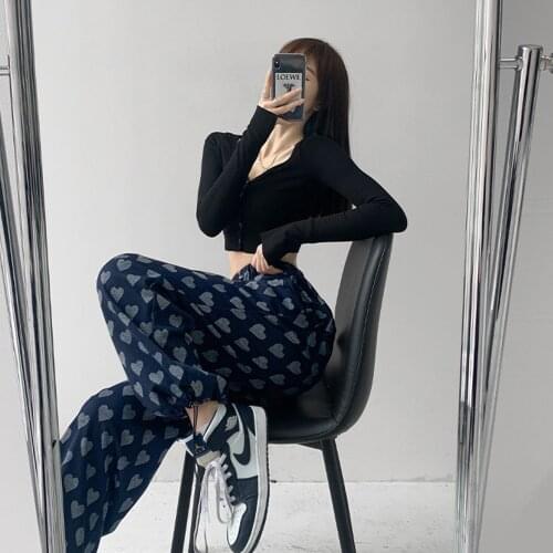 Sweatpants Women Casual Loose Love Print Streetwear Pants Women High Waist Harajuk Plus Size Trousers Joggers