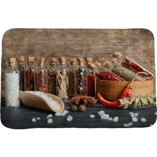 Flavour Seasoning Creative 3D Printing Carpets and Rugs for Bedroom Living Room Carpet Kitchen Bathroom Anti-Slip Floor Mats