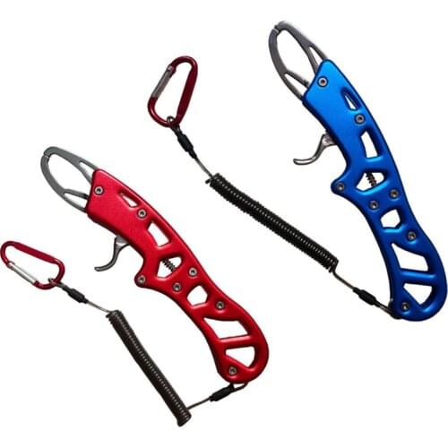 High Quality Portable Fish Grip Grab Catch Mouth Lip Gripper Grabber Catcher Controller Fishing Tackle Tools With Retention Rope