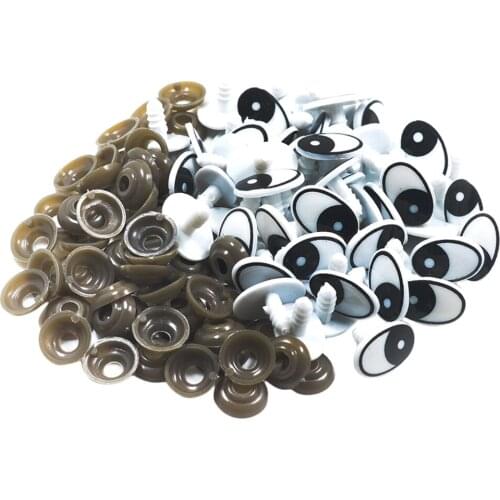60 Pieces Oval Shape Safety Eyes For Teddy Bear Doll Animal Puppet Craft 20x13mm