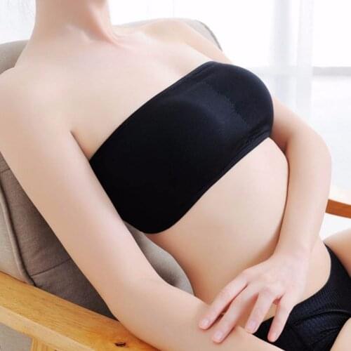 OIONINOS Women Spandex Lycra Bras Strapless Solid Wireless Bras Full Cup One Piece Bras Girl Brassiere Bandeau