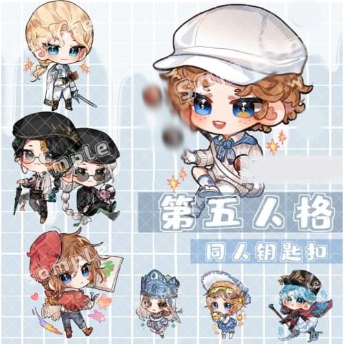 1pcs Cute Anime Identity V Printed Acrylic Keychain Pendant Keyring Decor Cosplay Prop Boy Girl Christmas Gift