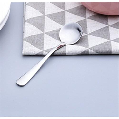 1PC Round Head Stainless Steel Coffee Spoon Ice Cream Dessert Tea Spoon Drink Tableware Spoons For Picnic Kitchen Accessories