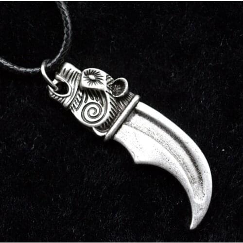 10pcs Antique Silver Bear Pendant Viking Knife Necklace Norse Mythology Amulet Jewelry XL-159