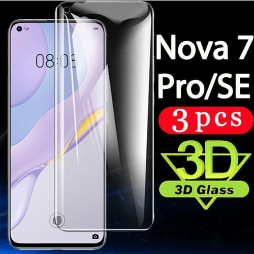 3Pcs 9H for huawei nova 7i 7 6 se 5T 5Z 5 5i pro phone screen protector tempered glass protective film on the glass smartphone
