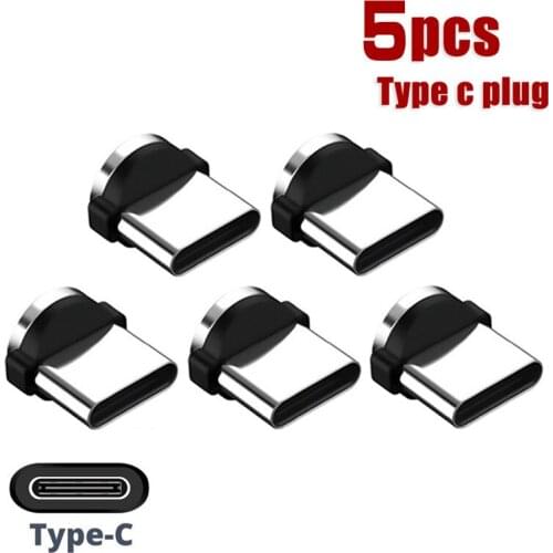 5 Pcs 360 Degree Type C Magnetic Tips For Mobile Phone Replacement Parts Type C Converter Charging Cable Plug Adapter For Xiaomi