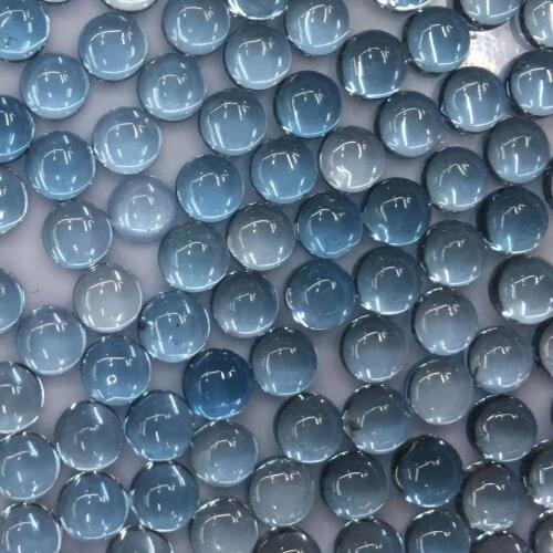 5Piece Sky blue Topaz Natural Loose Gemstone round 4mm Bead for Inlaid silver 925 jewelry Ring Necklace DIY ICNWAY