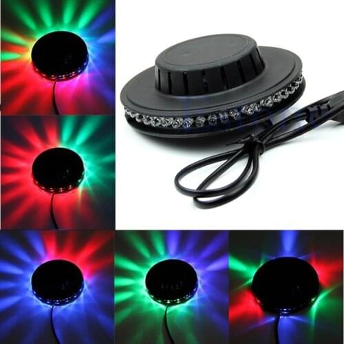 8W 110V/220V Micro Rotating RGB Light 48 LEDs Sunflower LED Stage Light with retail package Free Shipping