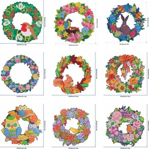 DIY Diamond Embroidery Wreath Christmas Cross Stitch Flowers Little bird pattern Landscape Kit Mosaic Needlework Handmade Gift