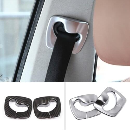 Car Styling Safety Belt Cover Decoration Frame Trim For BMW 5 Series F10 2011-2017 Interior Accessories Carbon Fiber Color Decal