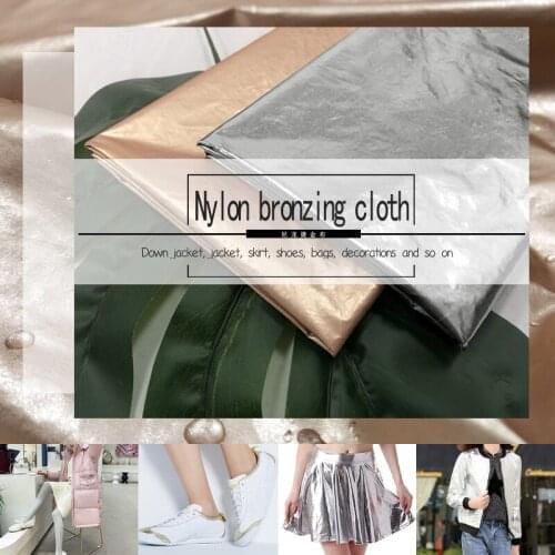 Free Shipping 1.5*1m Down Jacket Fabric Nylon Flat Stamping Fabric Gold And Silver Shine Bright Color Anti-Drilling