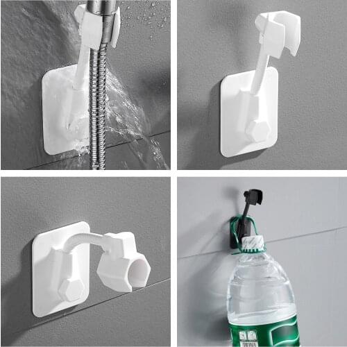 360 Rotate Shower Head Holder Adjustable Self-Adhesive Shower Arm Mount Wall-Mounted Shower Head Holders Bracket