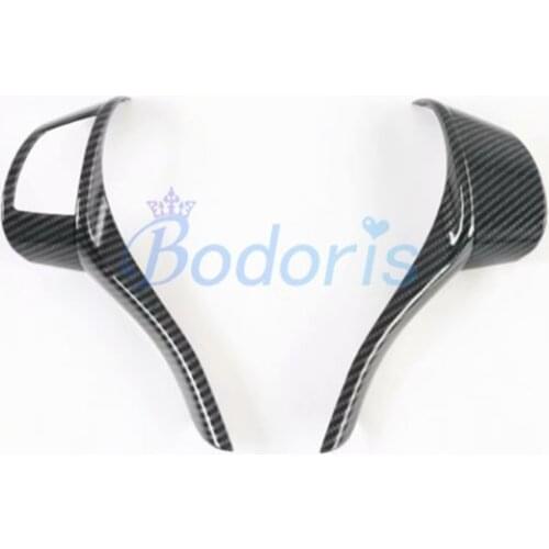 For Nissan NAVARA D23 Frontier NP300 2016-2020 Carbon Fiber Color Interior Steering Wheel Cover Panels Trim Auto Accessories