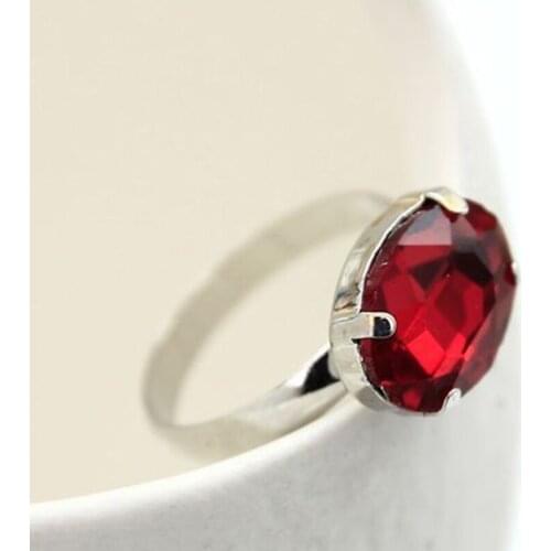 For women party jewelry Super Rhinestone rings red crystal round ring R013