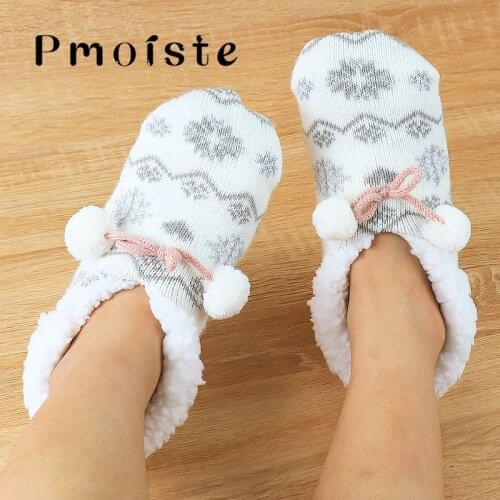 Home Slippers Women Plush Warm Flat Slippers Lightweight Soft Comfortable Winter Slippers Indoor Small ball Cheap Best slippers
