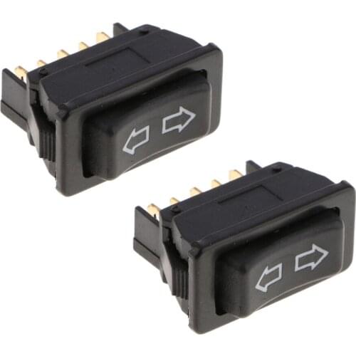 Dual Rows 5 Terminal Electric Power Window Lifter Buttons Switch Green Light