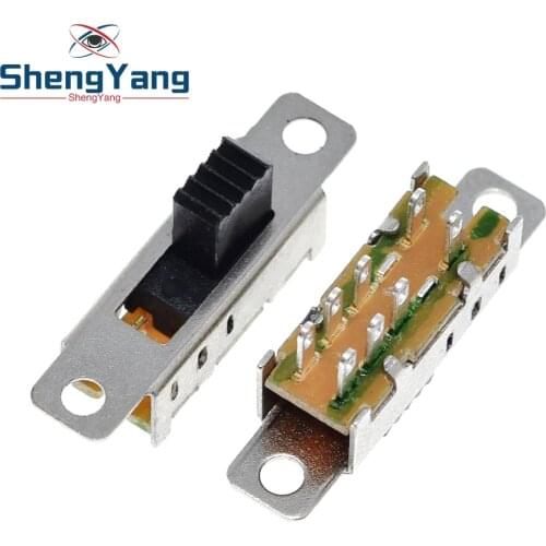 10Pcs SS23E04 Double Toggle Switch 8 Pins 3 files 2P3T DP3T Handle high 5mm small slide switch