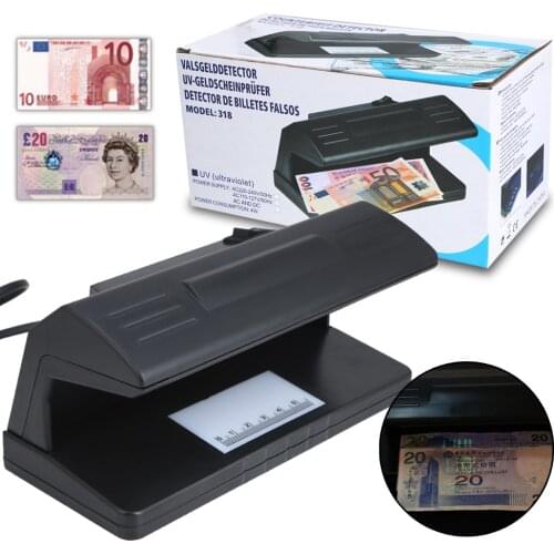 EU 4W UV Light Money Detector Checker Practical Counterfeit Money Tester Bill Currency Fake Detector Machine with ON/OFF Switch