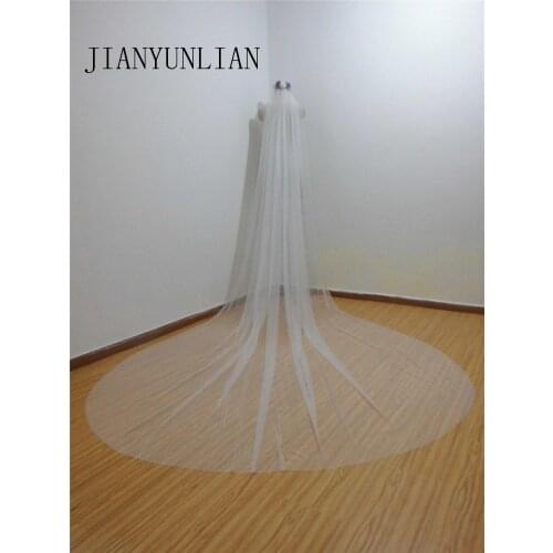 New Bridal Veil Velos De Novia Free Shipping White/Ivory Tulle Long Wedding Veil With Combe Sequin Beaded 1Layer In Stock