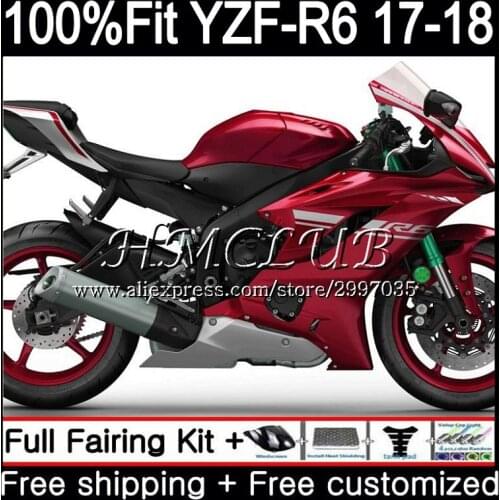Gloss red hot Injection Body For YAMAHA YZF600 YZF-R6 YZF R6 2017 2018 3HC.1 YZF 600 YZF R 6 17 YZF-600 YZFR6 17 18 Fairing Kit