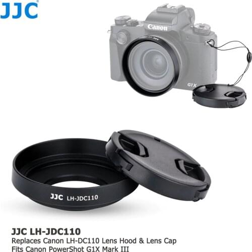 JJC Camera Screw Lens Hood 49mm Cap Filter Protector for Canon PowerShot G1X Mark III Replaces LH-DC110