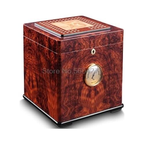 Cigar box cedar wood piano paint large capacity cigar moisturizing alcohol box cigar smoking set moisturizing box