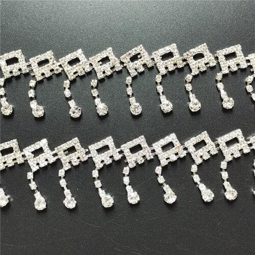 Rhinestone Crystal Chain Bling Diamante Lace Diamond Belt Trim Ribbon Necklace Applique Gem Sparkle Wedding Dress 3.5cm Width