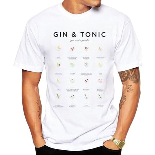 TEEHUB Fashion Food Men T-Shirt Hipster Gin and Tonic Printed t shirts Short Sleeve Tshirts Funny Tee