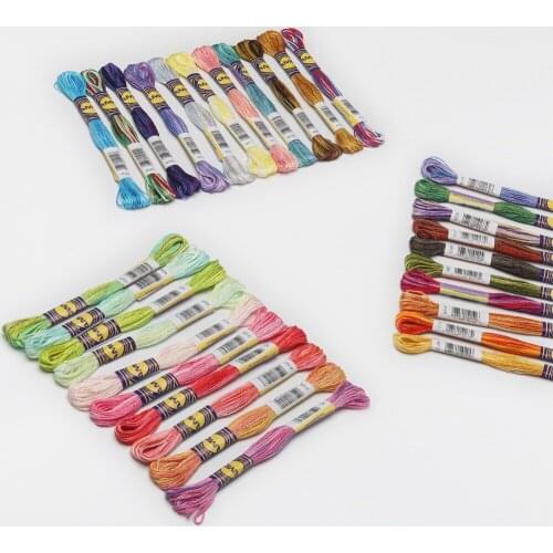Variegated Cotton Embroidery Floss 6 strands 8 meters per skein Color Variation Cross stitch Thread