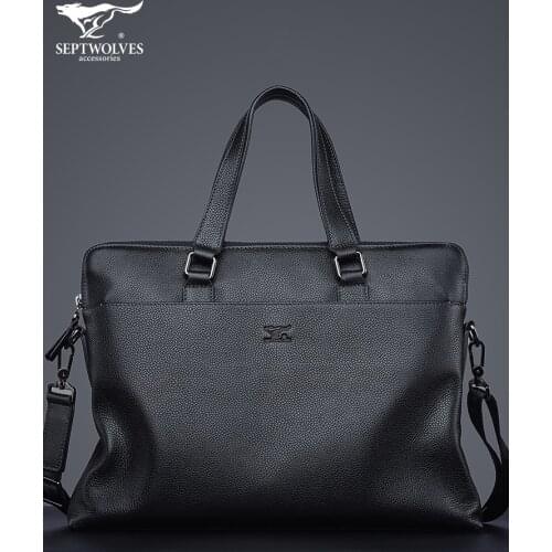 Mens Bag Handbag Casual Business Genuine Leather Trendy Leather Bag Cowhide Leather Briefcase New Official Business