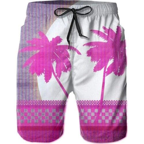Men Swim Trunks Moon And Trees Swimming Shorts Swimwear Novelty Casual Summer Beach Shorts With Pockets