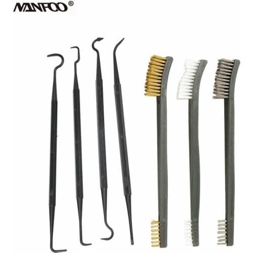 7pcs/set Gun Cleaning Kit Gun Accessories Steel Brush Double Ended Wire Brush Cleaning Set Hunting Pistol Gun Cleaner Tool Kit