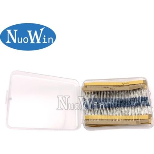600pcs/lot 30Values* 20pcs 1% 1/4W resistor pack set diy Metal Film Resistor kit use colored ring resistance (10 ohms ~ 1M ohm)