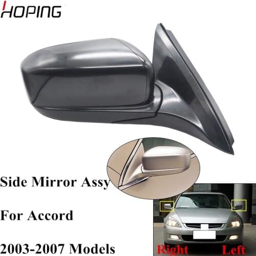 Hoping Auto Rearview Outer Side Mirror Assy For HONDA ACCORD 2.4L 2003 2004 2005 2006 2007 3PINS 5PINS Base Color