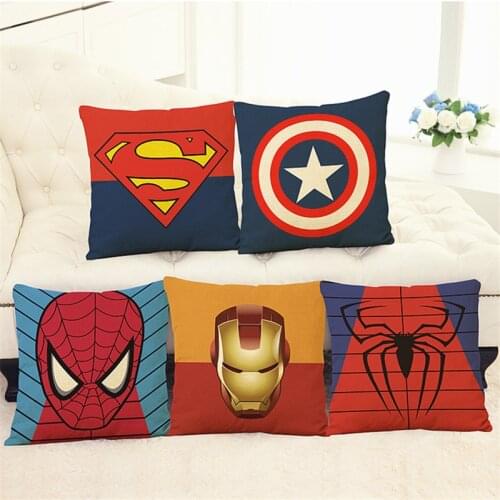 Cartoon superheroes sign prined Cushion Cover Pillow case home club office chair seat decoration for kids gift