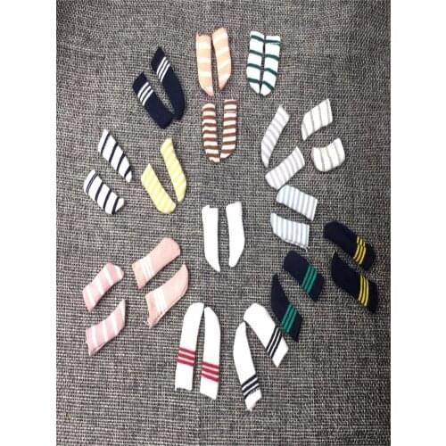 1 Pair 4cm navy style Stripe Socks Cute Socks for ob11 1/12 bjd dolls accessories clothes for dolls