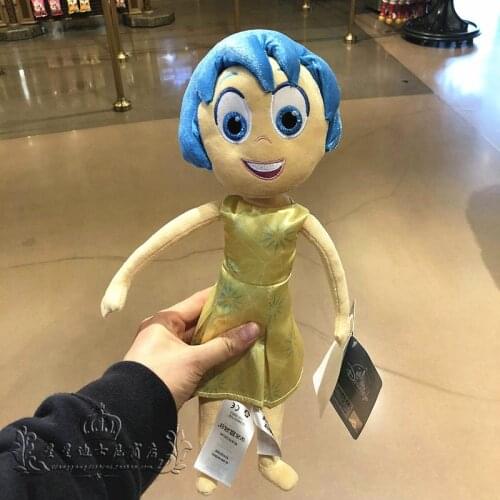 Original Disney Movie Inside Out Cartoon Figure Joy Plush Toy Soft Stuffed Kawaii Beauty Doll Kids Gift 26cm