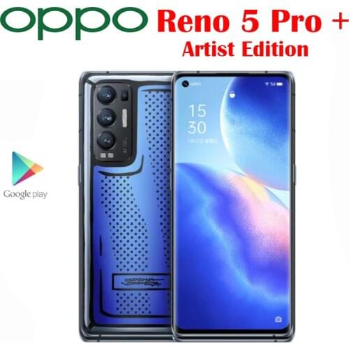 Original Official OPPO Reno 5 Pro + Plus Artist Edtion Cell Phone Snapdragon 865 6.55inch 50MP Camera NFC 4500Mah 65W SuperVOOC