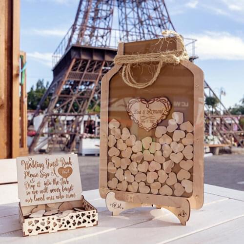 Personalised names date Wedding Mason jar Guest book Drop box signature Guestbook alternative Guestbook Drop top