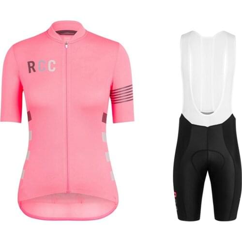 RCC Pink Women 2018 Cycling Jerseys Set bib shorts Short Sleeve Bike Racing Clothes Breathable Quick Dry Summer MTB Clothing