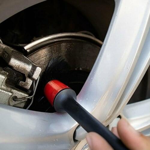 5 Pcs Car Detailing Brush Natural Boar Hair Brushes Auto Detail Tools Wheels Dashboard Car Cleaning Brush Clean Tool