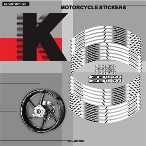 Motorcycle tyre sign decoration sticker inner rim reflective decals For HONDA CB150R
